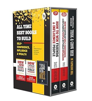 all time best books to build self confidence, influence & wealth (box set of 3 books)